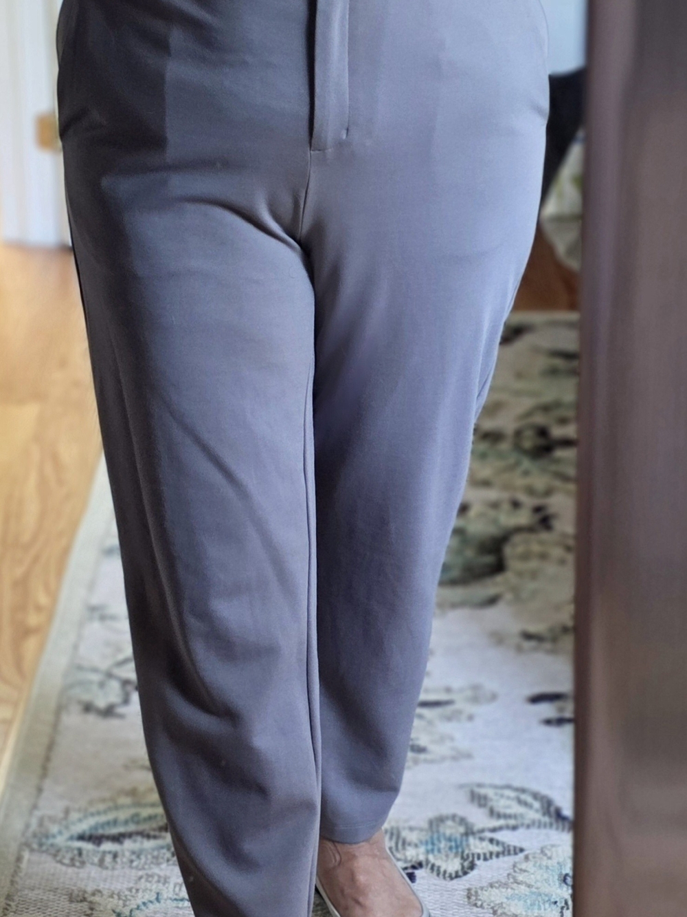 Eileen Fisher Grey Ponte Tapered-Leg Pants - Classic Comfort